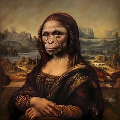 Mona Lisa Affe (AI-generierte Parodie)